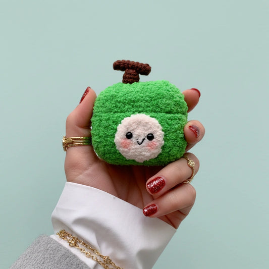 Green Apple Crochet AirPods Case