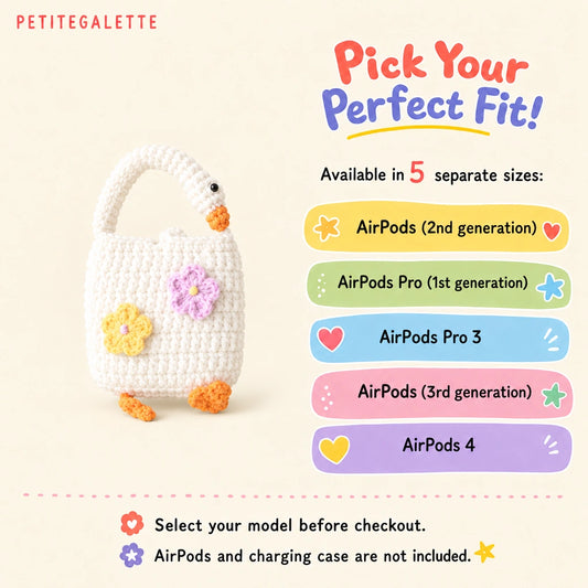 Flower Duck Bag Crochet AirPods Case