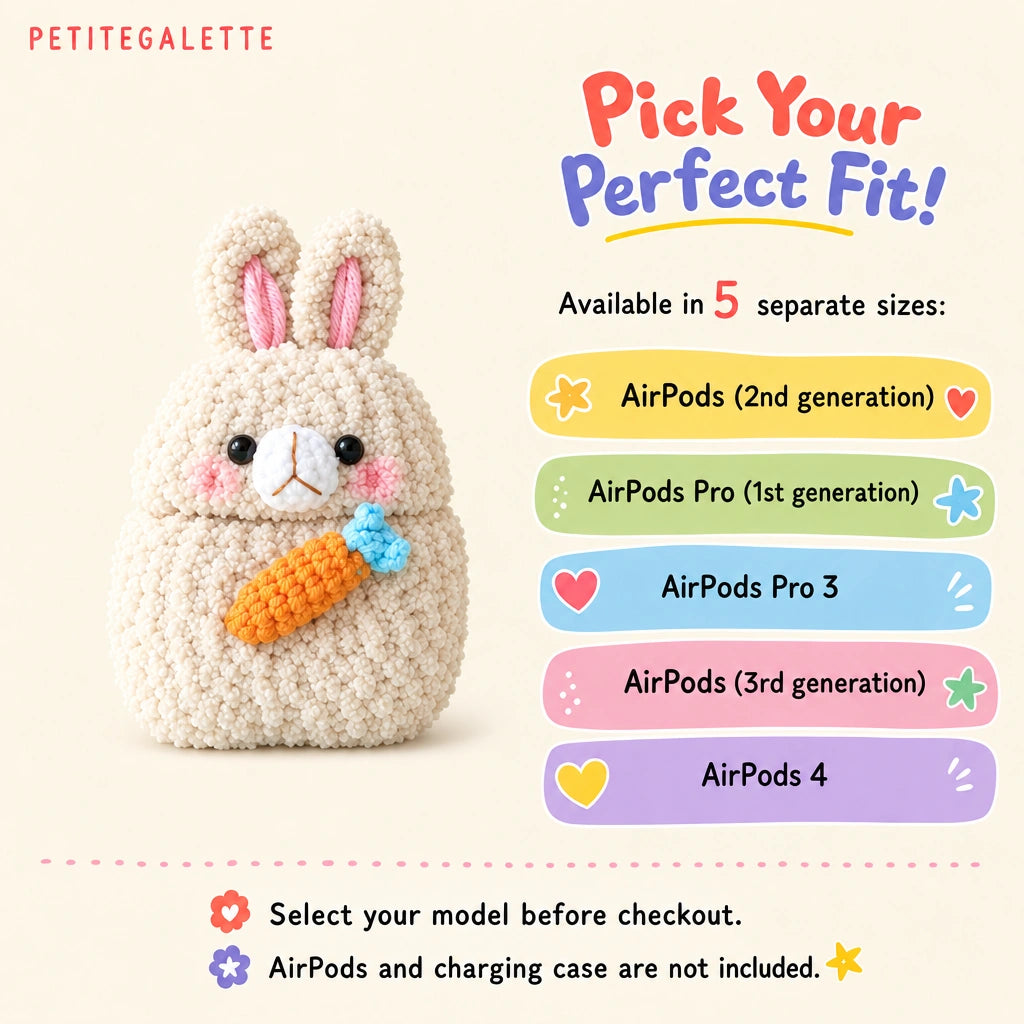 Carrot Bunny Crochet AirPods Case