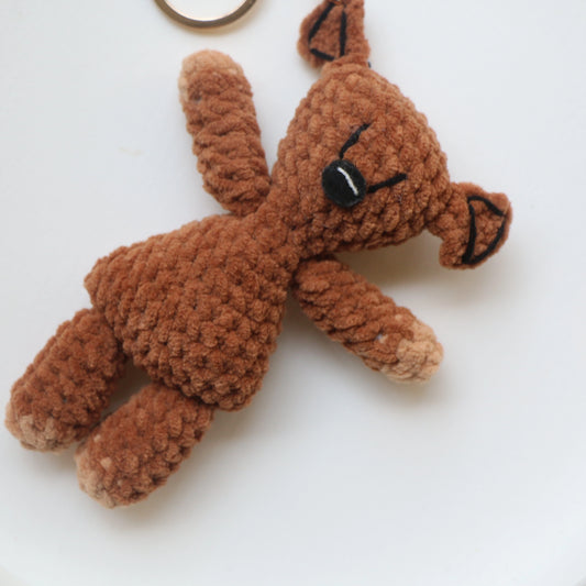 Brown Deer Crochet Keychain
