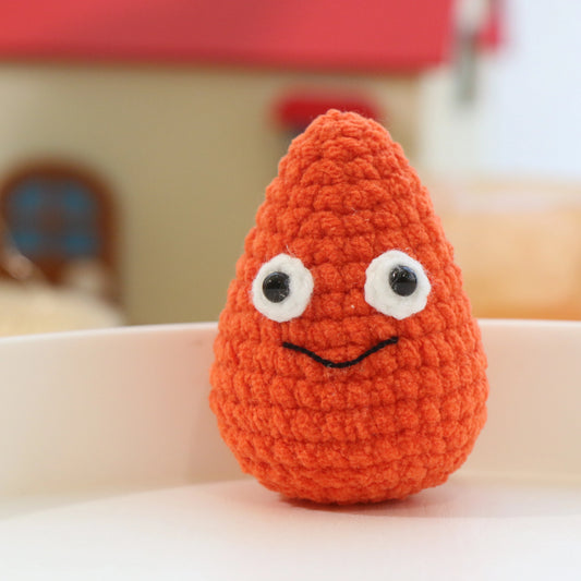 Red Teardrop Monster Crochet Plush Keychain