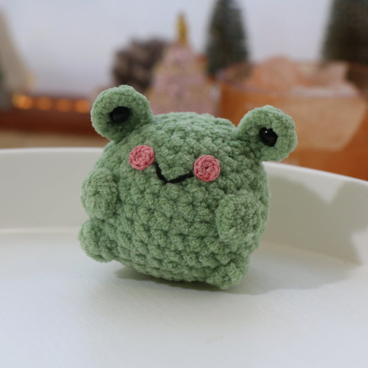 Green Pig-Frog Crochet Plush Keychain