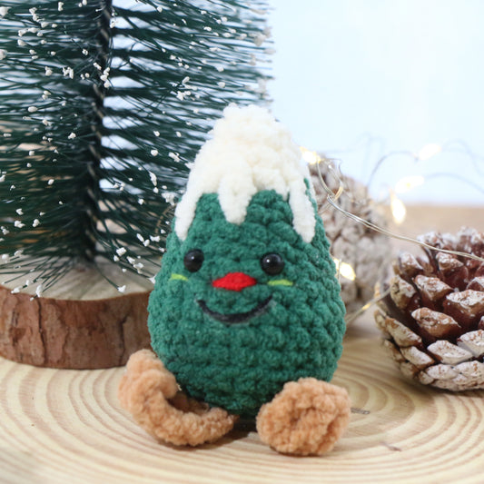 Green Mountain Character Crochet Plush Keychain