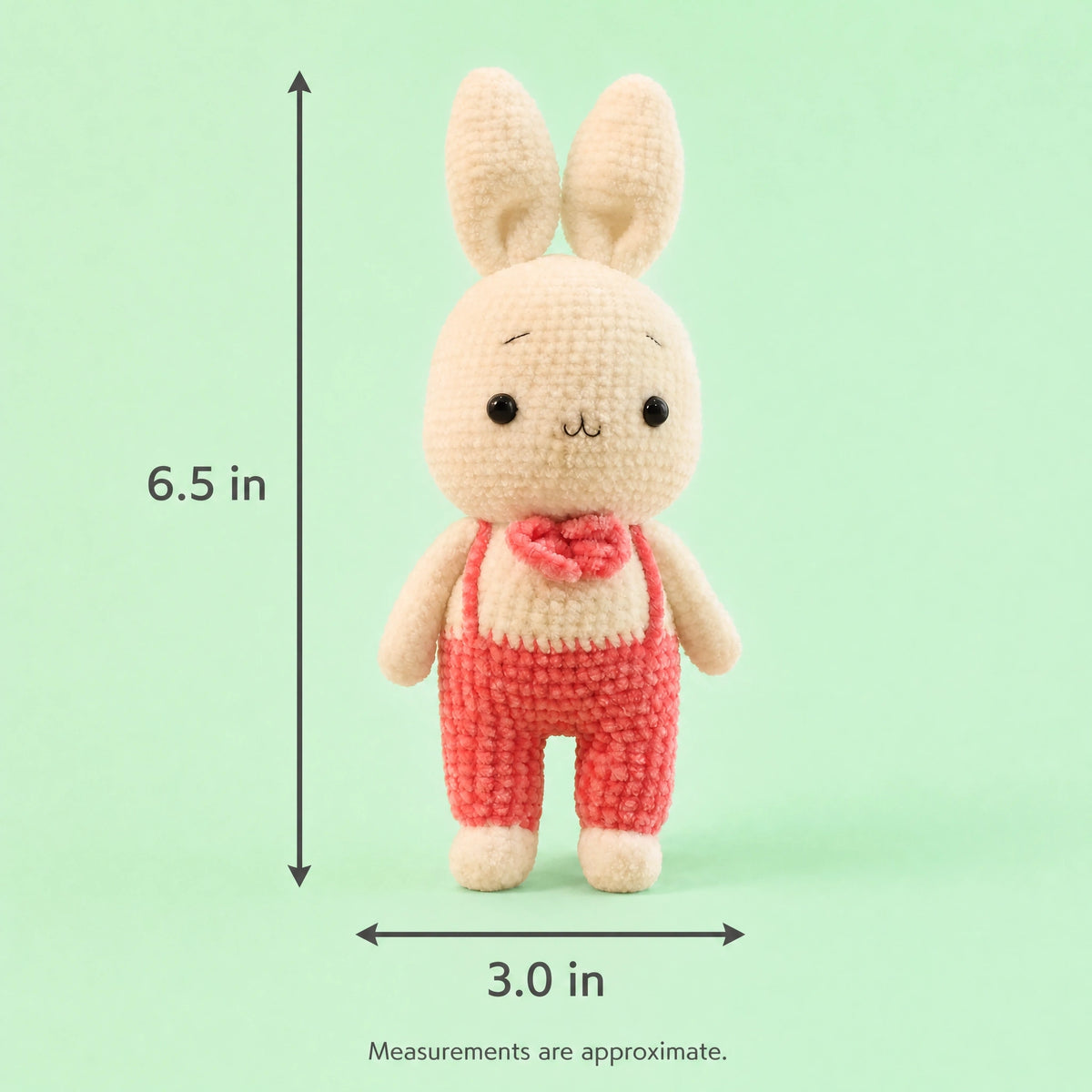 Pink Overalls Bunny Crochet Doll Keychain