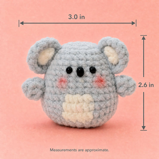 Gray Koala Crochet Plush Keychain