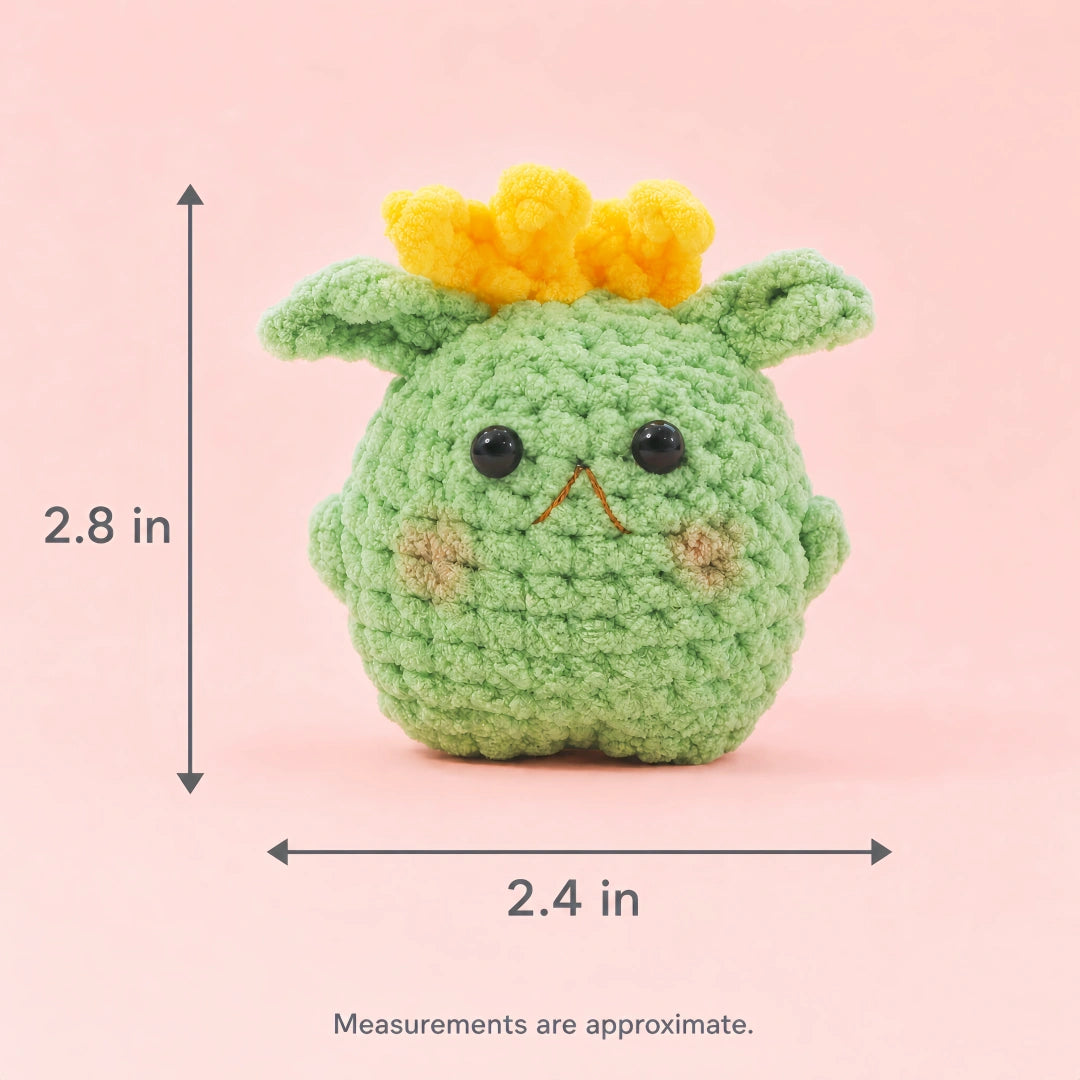 Green Flower-Ear Creature Crochet Plush Keychain