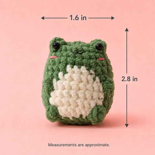 Green Belly Frog Crochet Plush Keychain