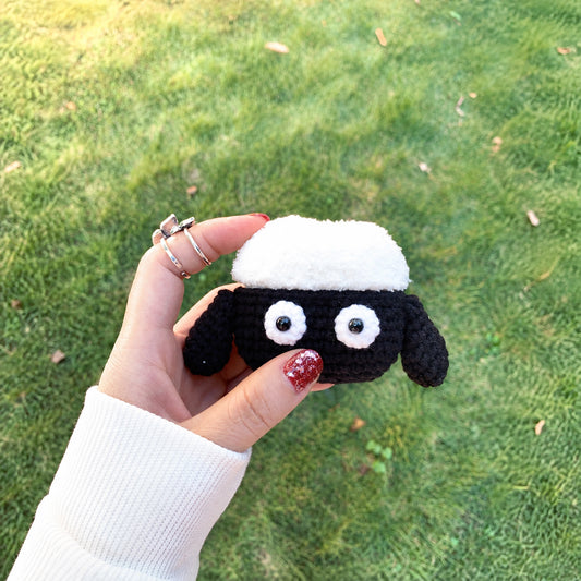 Black Face Sheep Crochet AirPods Case