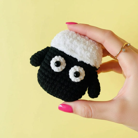 Black Face Sheep Crochet AirPods Case