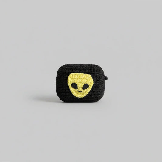 Black Alien Crochet AirPods Case