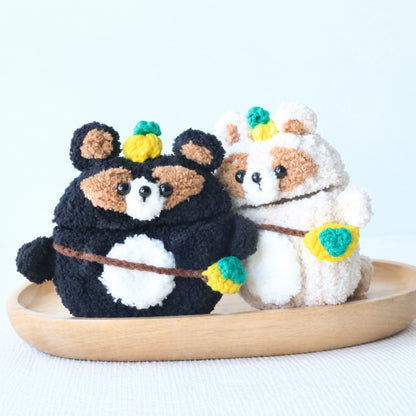 Black Panda Crochet AirPods Case
