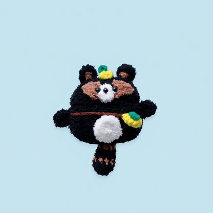 Black Panda Crochet AirPods Case