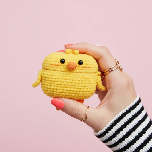 Yellow Chick Crochet AirPods Case