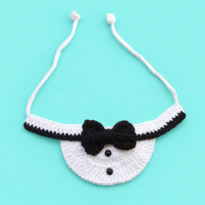 Black Bow Tuxedo Bib Crochet Pet Collar