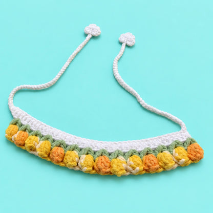 Yellow Flower Fringe Crochet Pet Collar