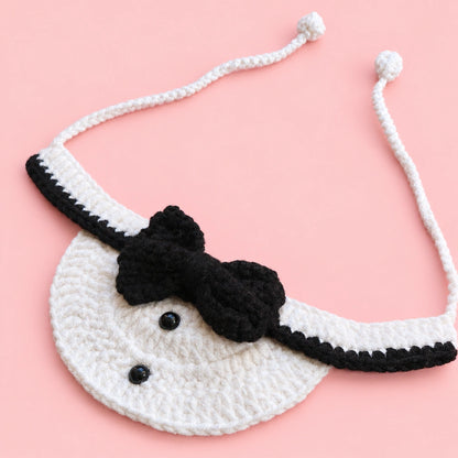 Black Bow Tuxedo Bib Crochet Pet Collar