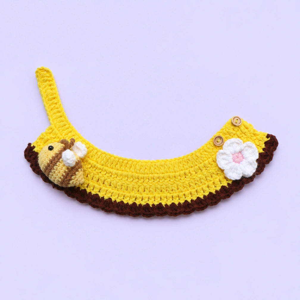 Banana Crochet Pet Collar