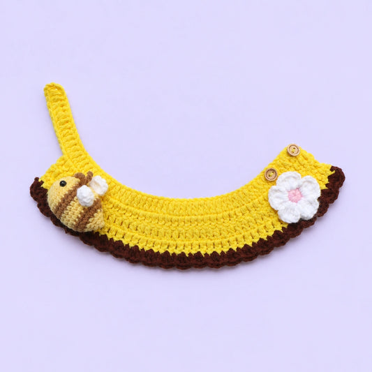 Banana Crochet Pet Collar
