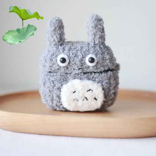 Gray Woodland Friend Crochet AirPods Case
