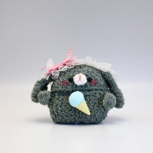 Gray Bunny Crochet AirPods Case