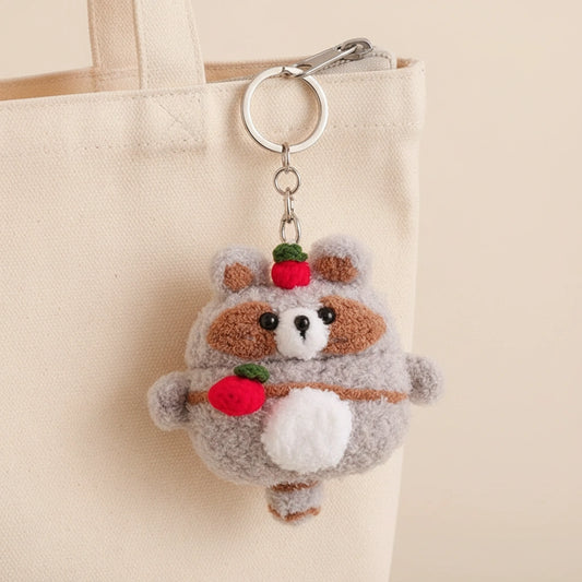 Gray Raccoon Crochet AirPods Case