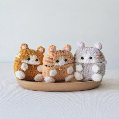 Orange and White Cat Crochet AirPods Case
