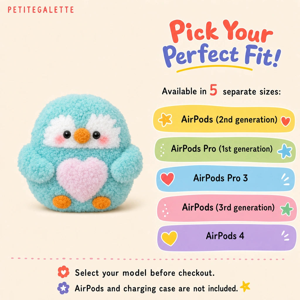 Blue Penguin Crochet AirPods Case