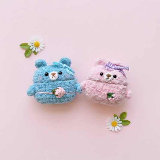 Blue Bear Crochet AirPods Case