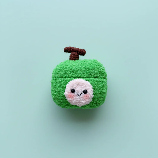 Green Apple Crochet AirPods Case