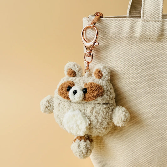 Cream Raccoon Crochet AirPods Case