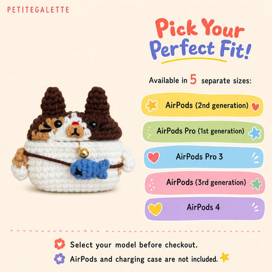 Calico Cat Crochet AirPods Case
