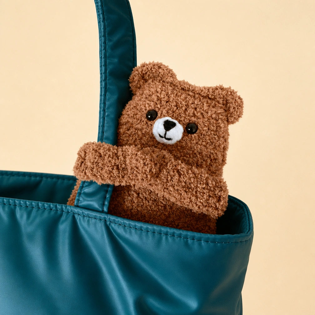 Chocolate Brown Hugging Bear Crochet AirPods Case