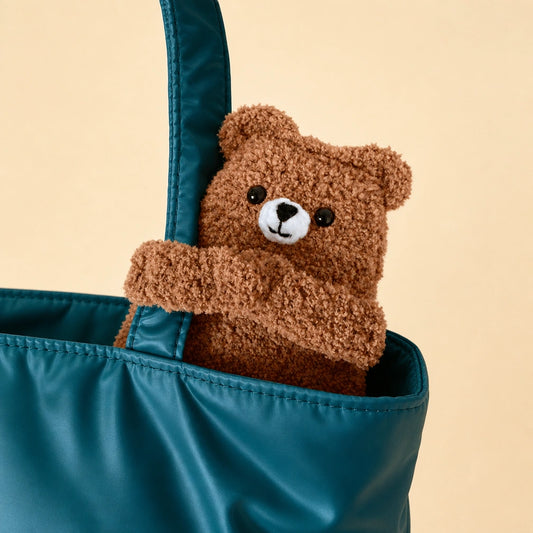 Chocolate Brown Hugging Bear Crochet AirPods Case