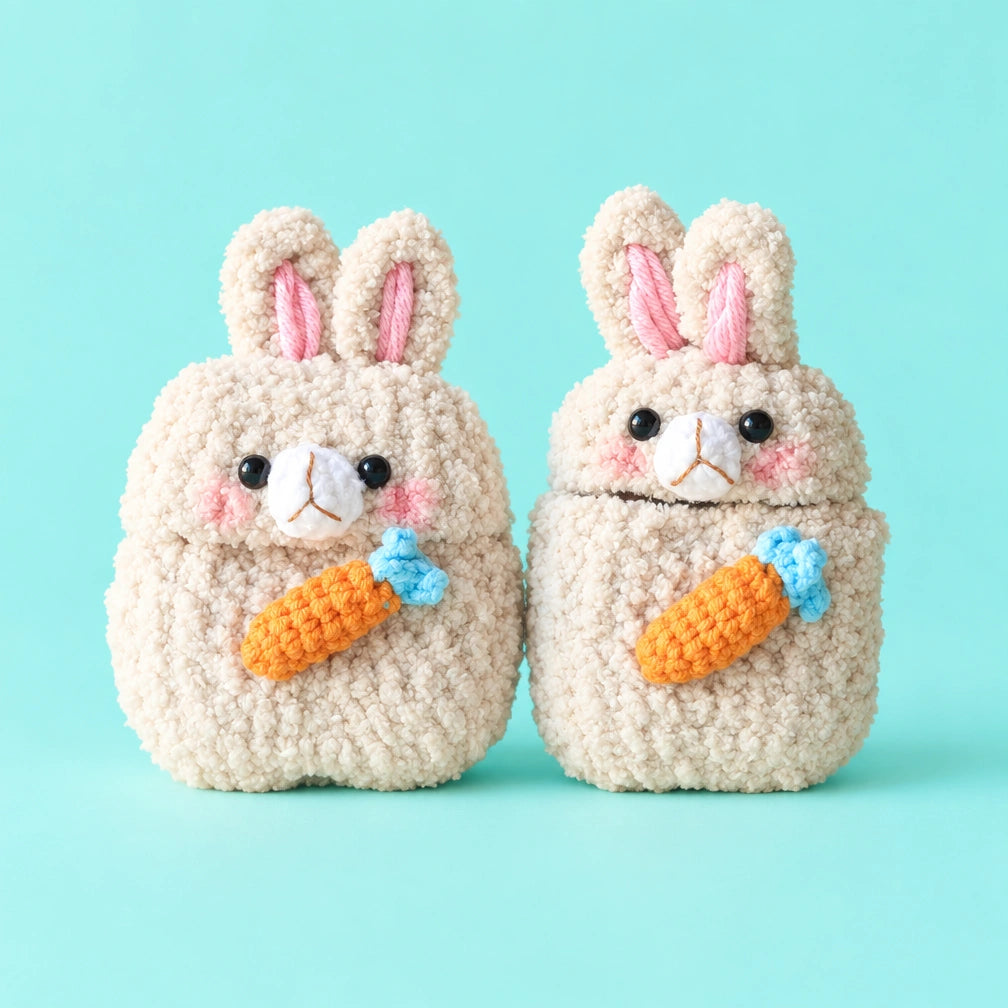 Carrot Bunny Crochet AirPods Case