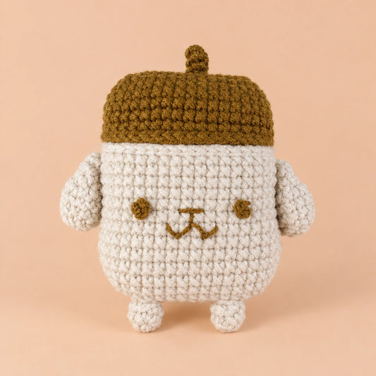 Brown Beret Puppy Crochet AirPods Case