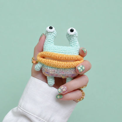 Mint Frog Crochet AirPods Case