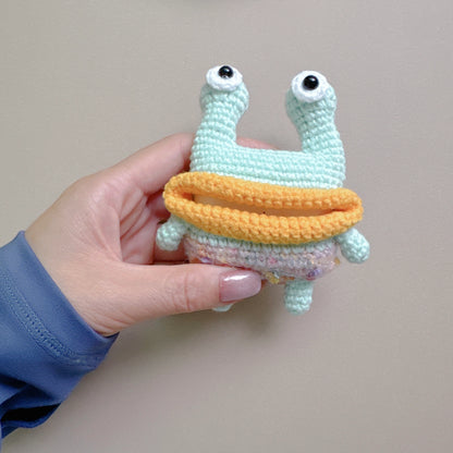 Mint Frog Crochet AirPods Case