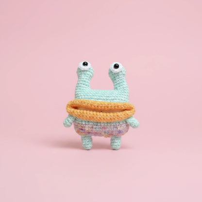Mint Frog Crochet AirPods Case