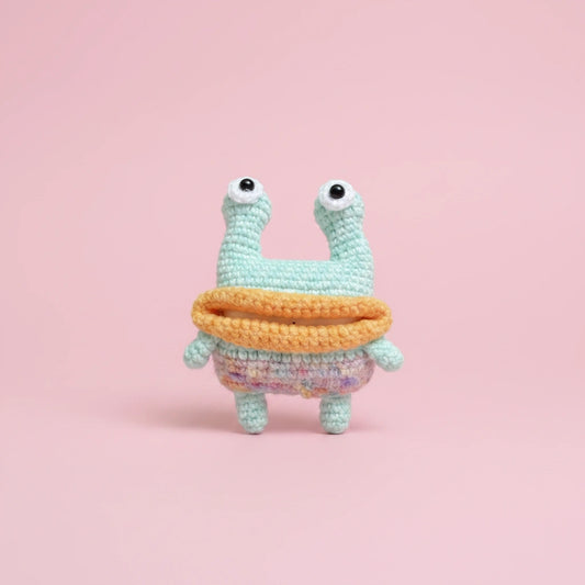 Mint Frog Crochet AirPods Case