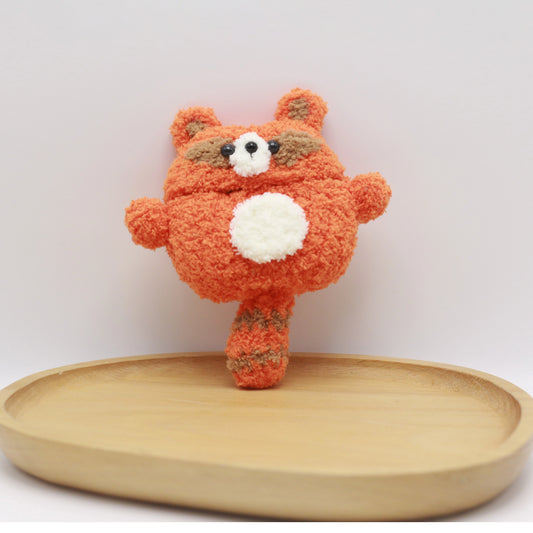 Orange Raccoon Crochet AirPods Case