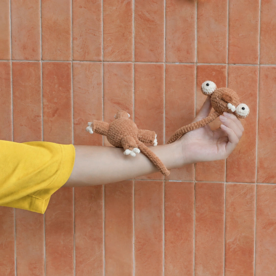 Long Neck Brown Sloth Crochet Bag Charm