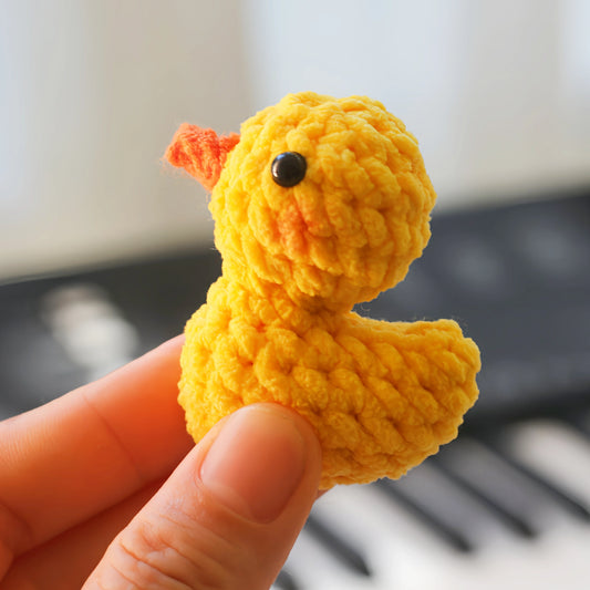 Yellow Duck Crochet Keychain
