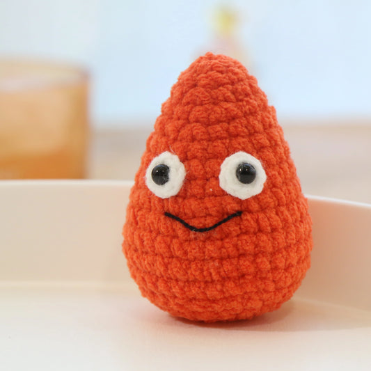 Red Teardrop Monster Crochet Plush Keychain