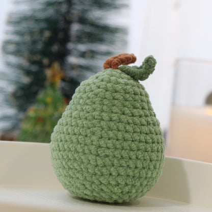 Green Pear Duck Crochet Plush Keychain