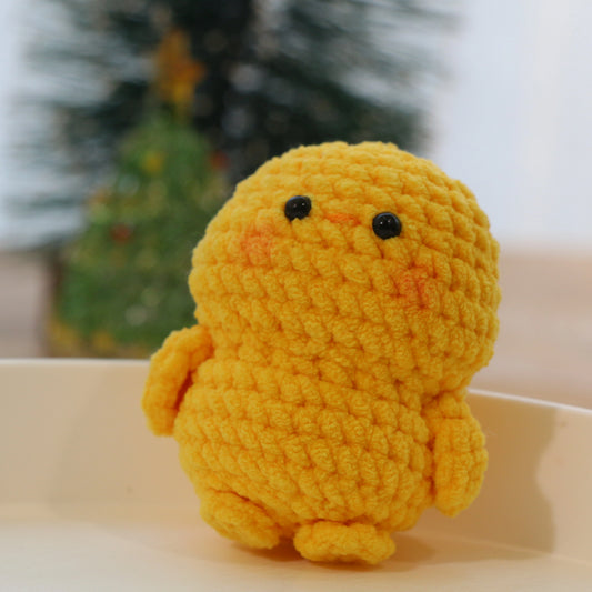 Yellow Chick Crochet Plush Keychain