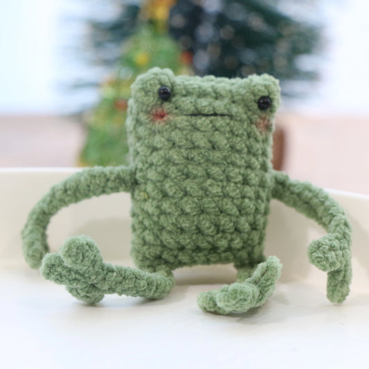 Long-Legged Gray Monster Crochet Keychain
