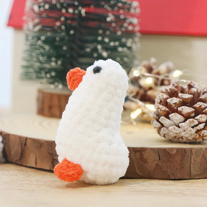 White Goose Crochet Plush Keychain