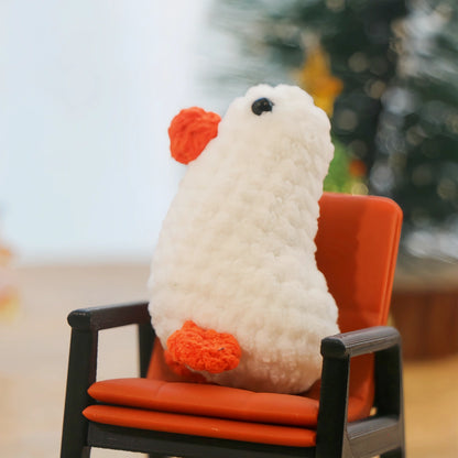 White Goose Crochet Plush Keychain