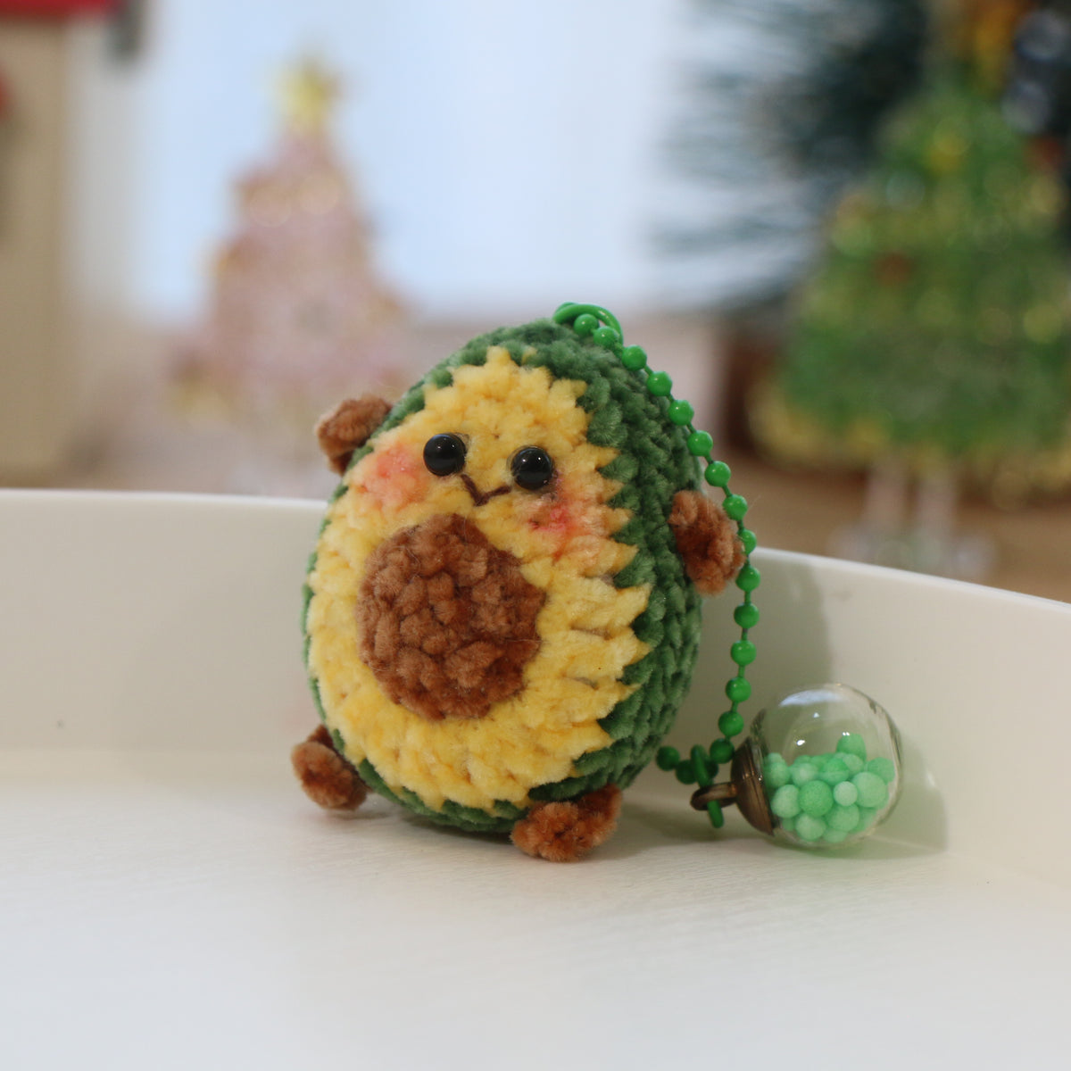 Avocado Crochet Keychain