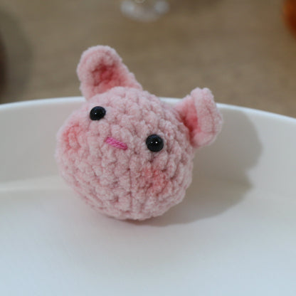 Pink Pig Crochet Plush Keychain